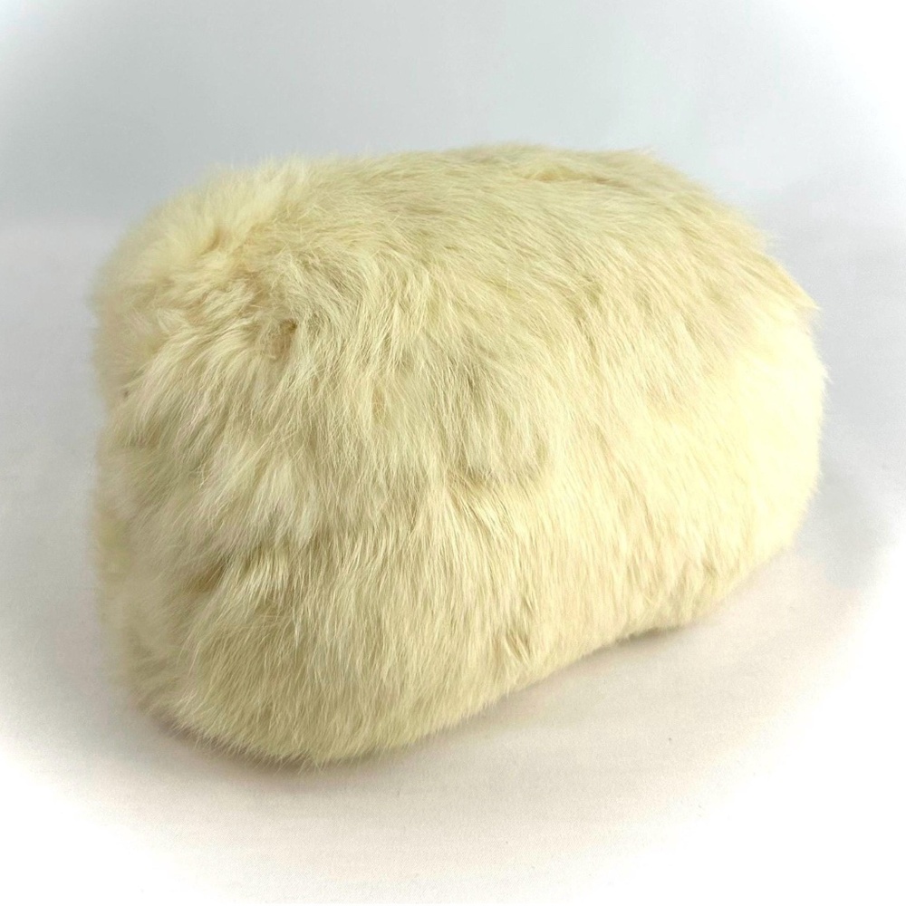 Vintage 1950’s 1960’s White Rabbit Fur Muff Clutch in Cream - Evening - Small